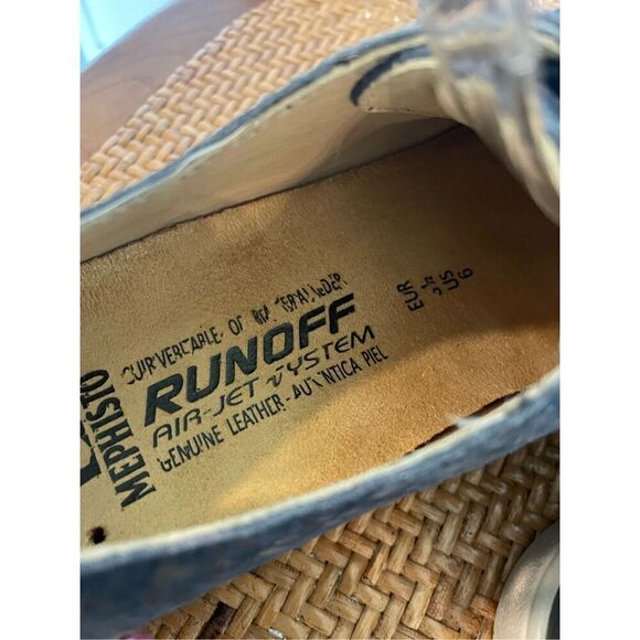 Mephisto blue runoff snakeskin leather sneakers size 6 - Picture 5 of 9